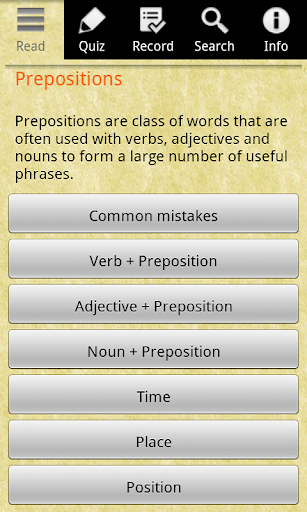 English Grammar - Preposition - Image screenshot of android app