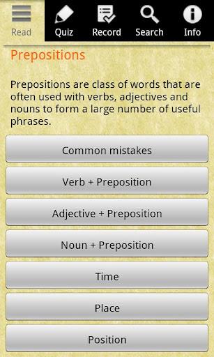 English Grammar - Preposition - Image screenshot of android app