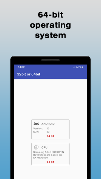 32bit or 64bit - Image screenshot of android app