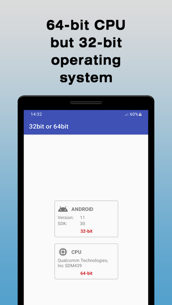 32bit or 64bit - Image screenshot of android app