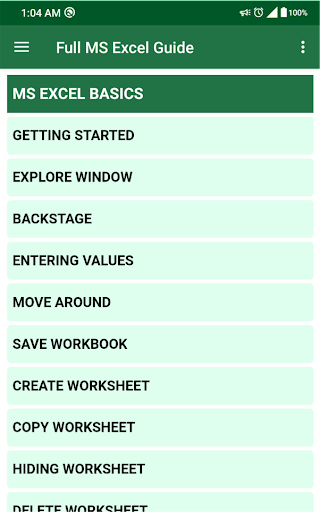 Full MS Excel Guide - عکس برنامه موبایلی اندروید