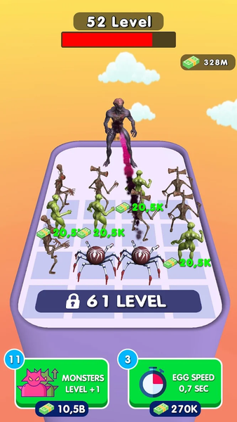 Monsters Idle Merge - Gameplay image of android game