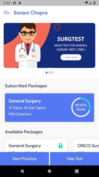 Surgtest - NEET SS MCQ & Video - عکس برنامه موبایلی اندروید