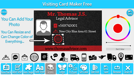 Business Card Maker, Visiting - Image screenshot of android app
