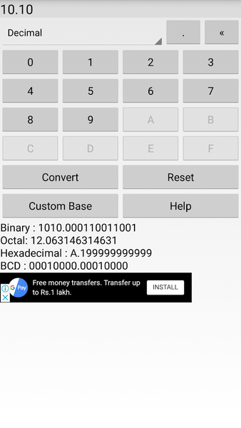 Number Base Converter - عکس برنامه موبایلی اندروید