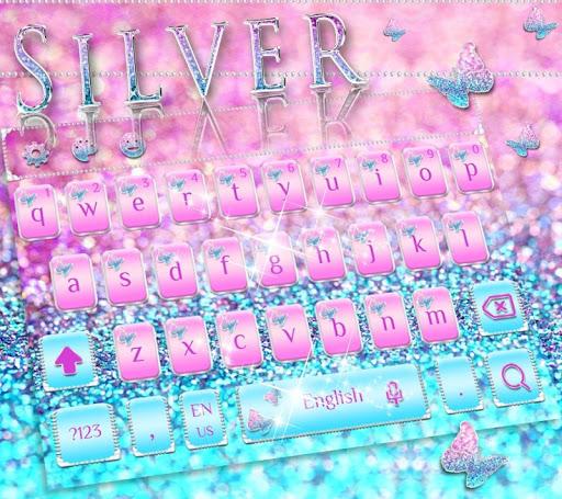 Silver Butterfly Keyboard Theme - عکس برنامه موبایلی اندروید