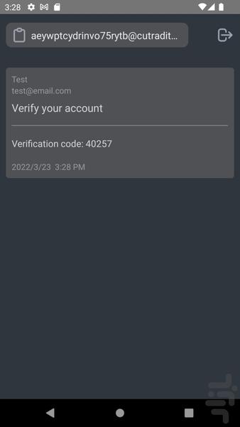 ایمیل موقت - Image screenshot of android app