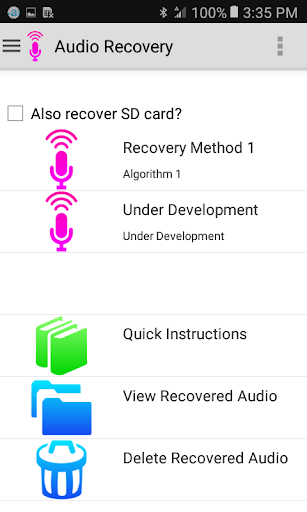 Audio Recovery - عکس برنامه موبایلی اندروید
