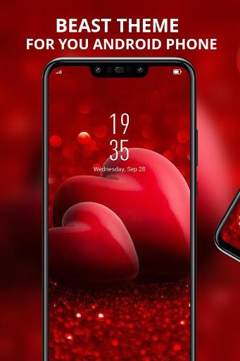 Red shining 3d theme effect love Galaxy M20 - Image screenshot of android app