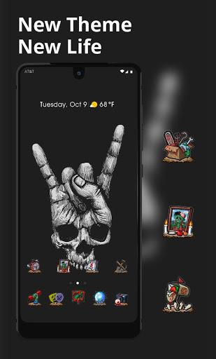 Abstract theme Rock Skull Graffiti - Image screenshot of android app