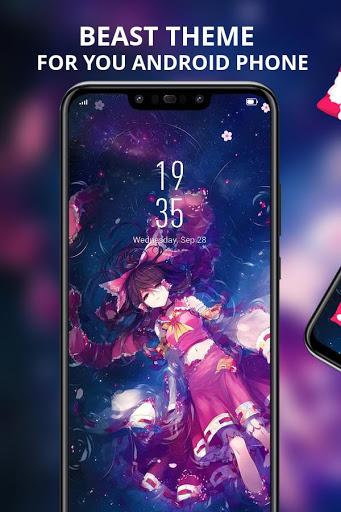 Best Beauty Girl sinking sea clicks waves theme - Image screenshot of android app
