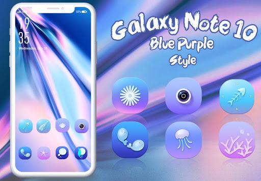 Blue purple colorful theme galaxy note 10 launcher - Image screenshot of android app