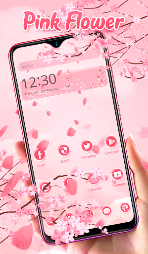 Emotion theme beautiful pink flower - Image screenshot of android app