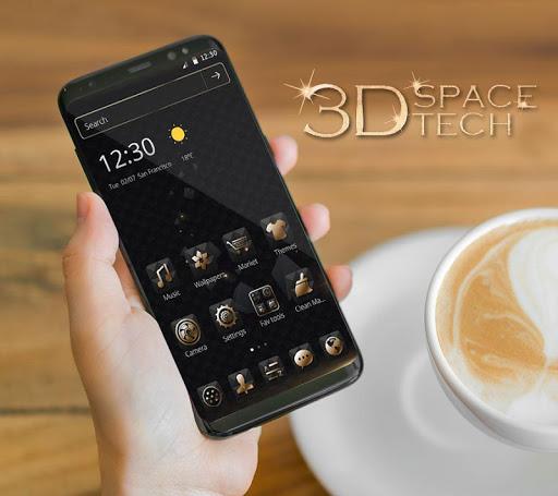 Luxury Golden 3D Black Tech - Image screenshot of android app