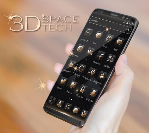Luxury Golden 3D Black Tech - Image screenshot of android app