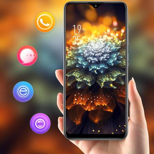 Shiny Golden Beautiful Flower theme - Image screenshot of android app