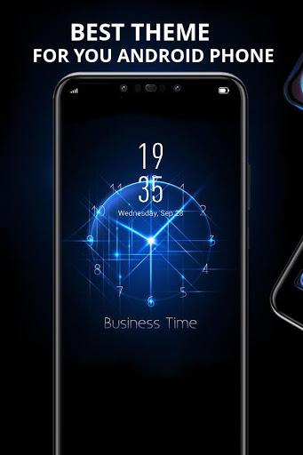 Business Time black tech clock cool theme - عکس برنامه موبایلی اندروید