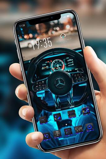 Tech Sense Steering Wheel Car Theme Galaxy M20 - Image screenshot of android app