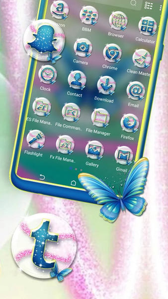 Butterfly Glitter Theme - عکس برنامه موبایلی اندروید