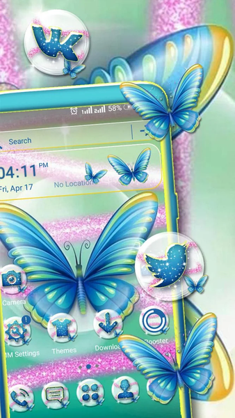 Butterfly Glitter Theme - عکس برنامه موبایلی اندروید