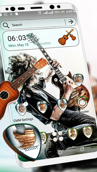 Guitar Rockstar Launcher Theme - Image screenshot of android app