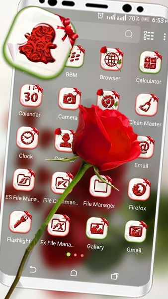 Red Rose Launcher Theme - عکس برنامه موبایلی اندروید