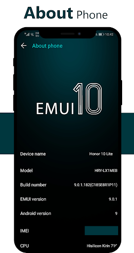 Dark Emui 10 Theme for Huawei - Image screenshot of android app