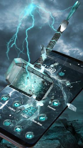 3D Thunder Hammer Theme - Image screenshot of android app