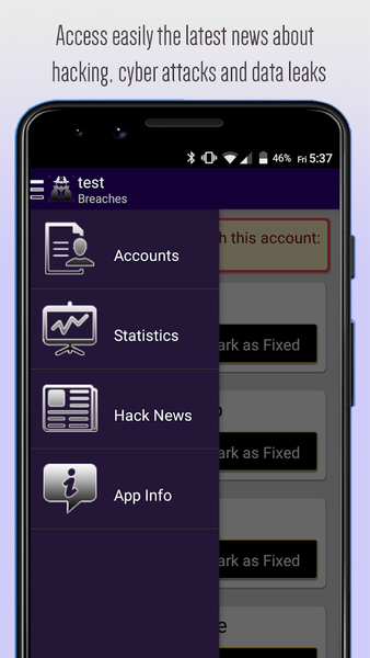 Hacked Leaks Checker - عکس برنامه موبایلی اندروید