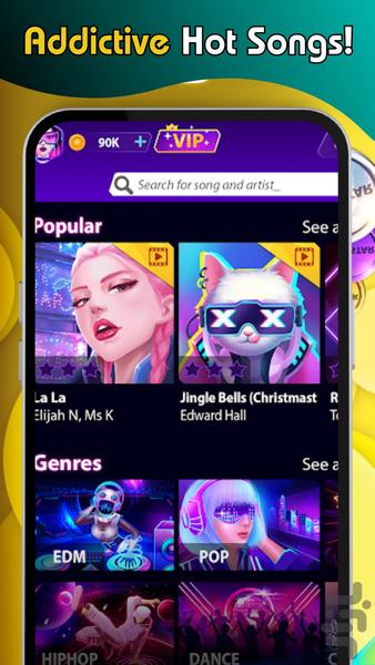 Music Tap Tiles 2024 - پیانوی من - Gameplay image of android game