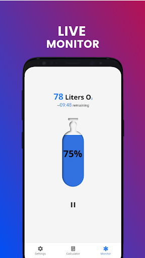 O2Monitor- Oxygen duration Calculator & Gas Volume - Image screenshot of android app