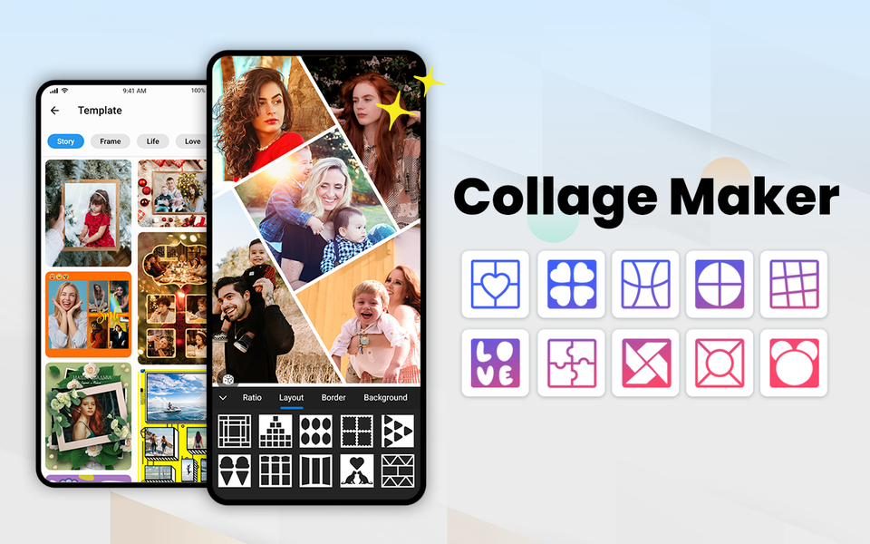 Photo Collage Maker - Pic Grid - عکس برنامه موبایلی اندروید