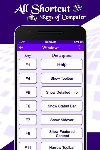 Computer Shortcut Keys : Software Shortcut Keys - Image screenshot of android app