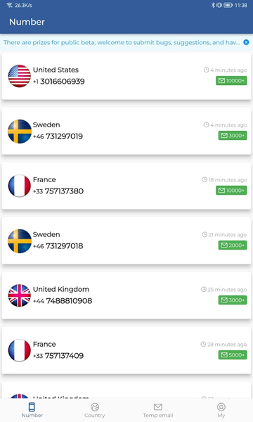 Temp Number Receive SMS Online - Image screenshot of android app