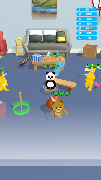 Toys Fight! Bears and Rabbits - Gameplay image of android game