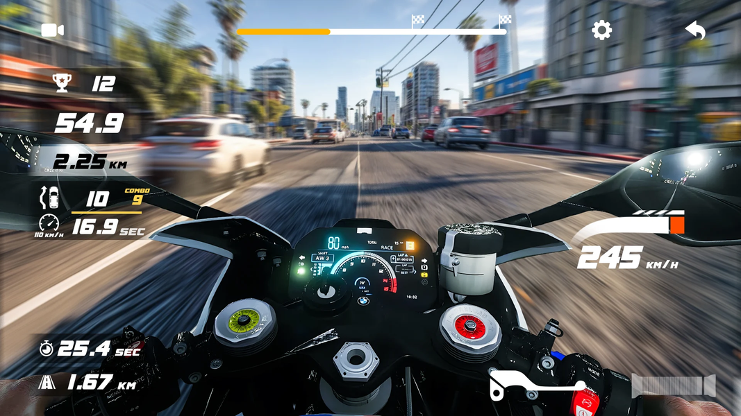 Traffic Bike 3D: City Tour - Gameplay image of android game