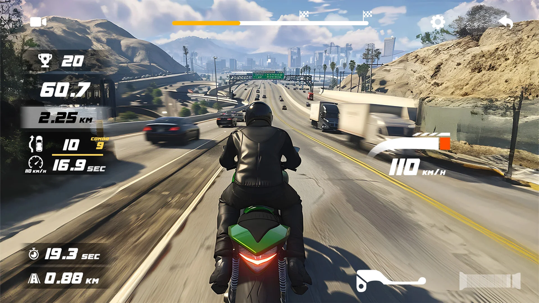 Traffic Bike 3D: City Tour - Gameplay image of android game