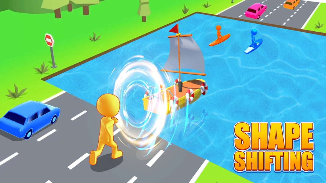 Shape-shifting: Transform Race - Gameplay image of android game