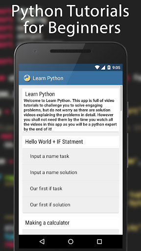 Python for Beginners - Image screenshot of android app