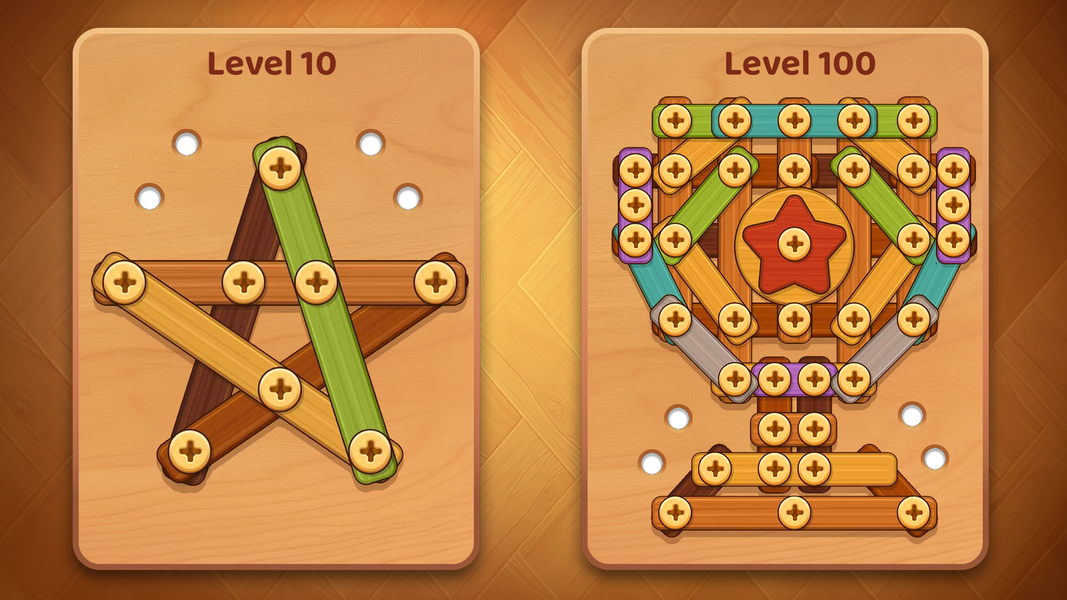 Wooden Screw: Nuts and Bolts - عکس بازی موبایلی اندروید