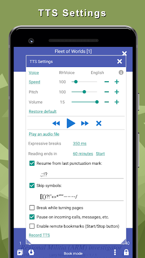 TTS Reader: reads aloud books - Image screenshot of android app