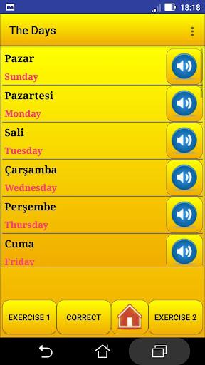 Learning Turkish language (les - عکس برنامه موبایلی اندروید