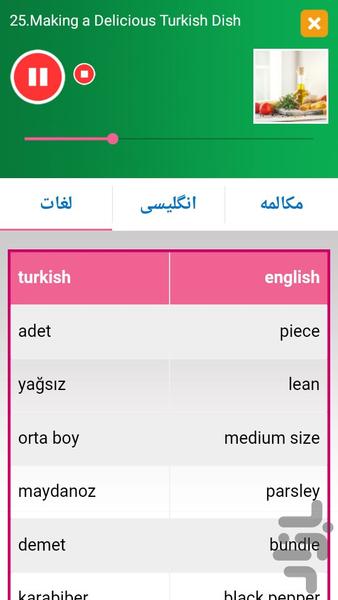 مکالمه روزمره ترکی استانبولی ۲ - عکس برنامه موبایلی اندروید