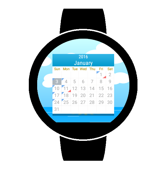 Wear Calendar 2020 (Wear OS) - عکس برنامه موبایلی اندروید