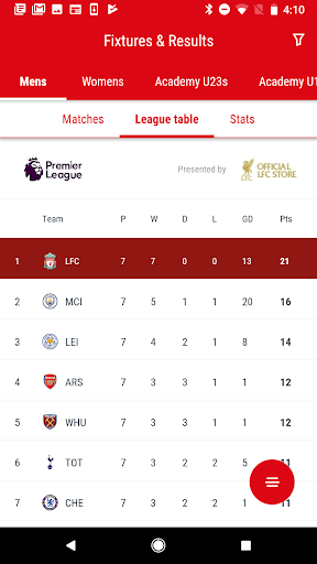 The Official Liverpool FC App - Image screenshot of android app