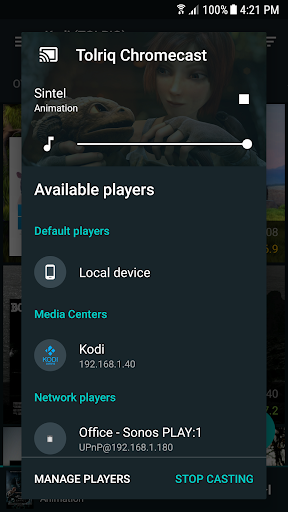FireTV renderer plugin for Yatse - Image screenshot of android app