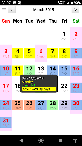 User Calendar - Image screenshot of android app
