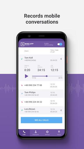 WIRE - business call recording - عکس برنامه موبایلی اندروید