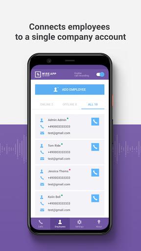 WIRE - business call recording - عکس برنامه موبایلی اندروید
