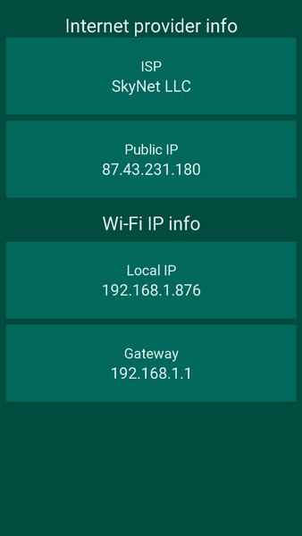 My IP info - show my IP detail - عکس برنامه موبایلی اندروید